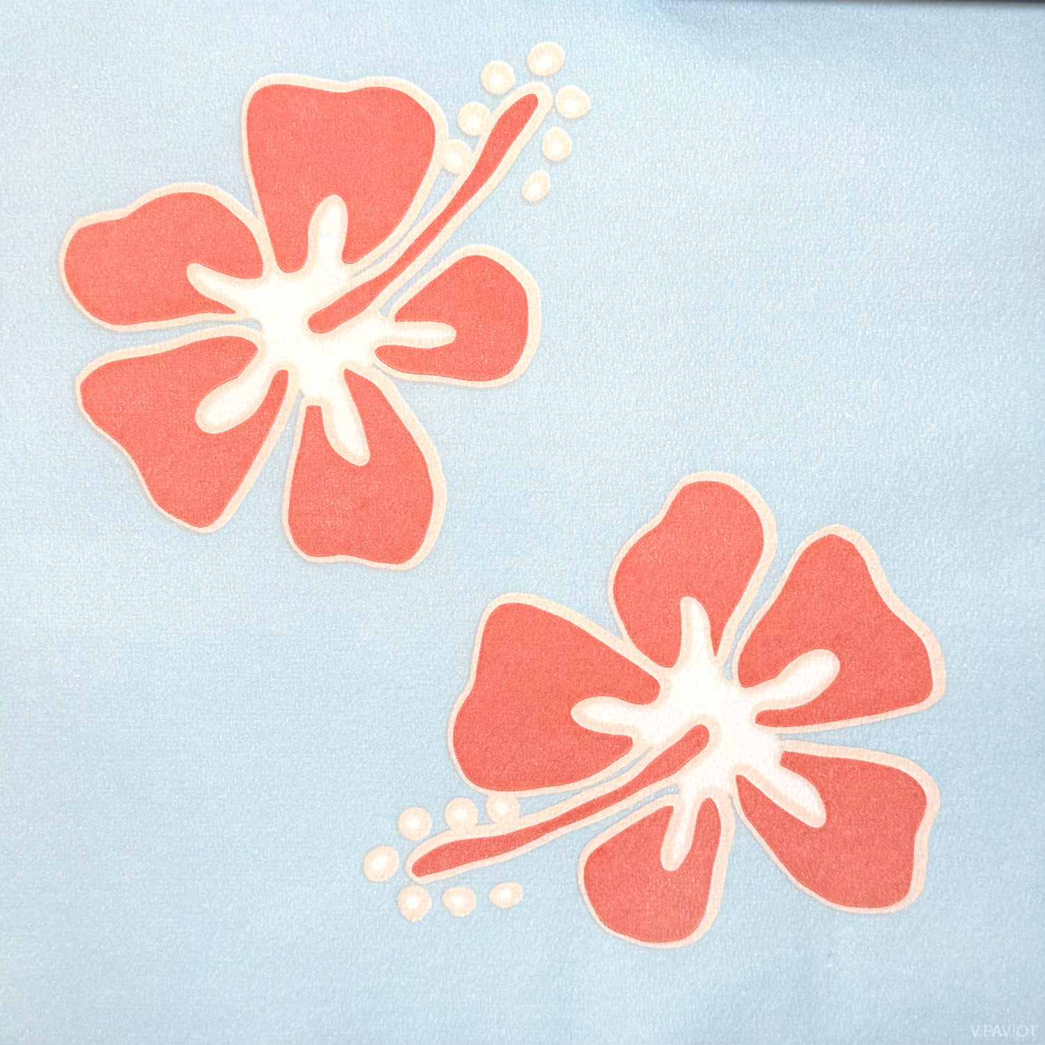 Lot de 20 serviettes en papier intissé 40x40 cm hibiscus bleu - francoise paviot