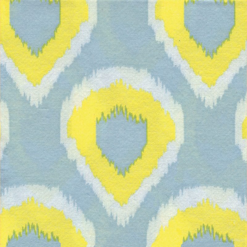 Lot de 20 serviettes de table intisse 40 x 40 cm ikat jaune - francoise paviot