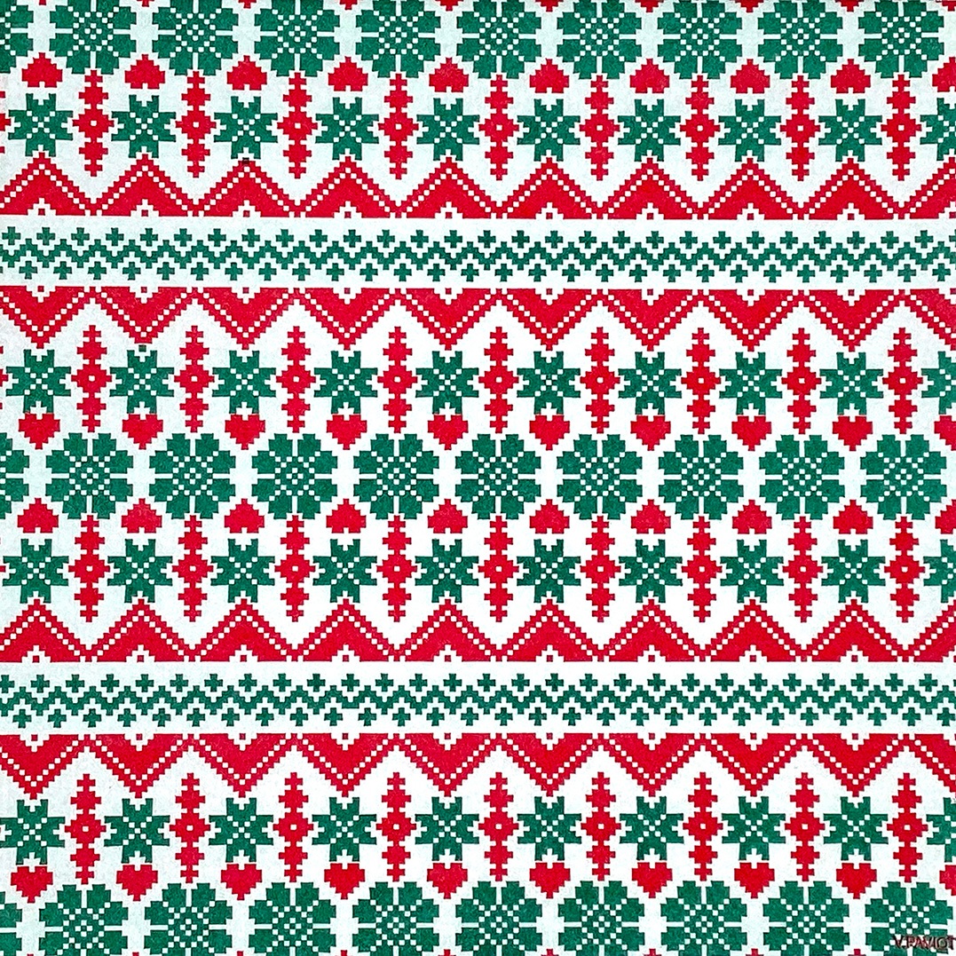 Lot de 20 serviettes en papier intissé 40x40 cm jacquard vert et rouge - francoise paviot