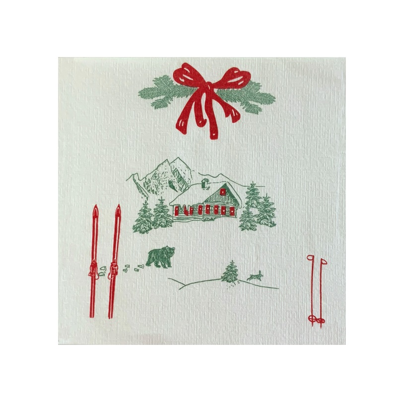 Lot de 20 serviettes en papier intissé 40x40 cm ma cabane - francoise paviot