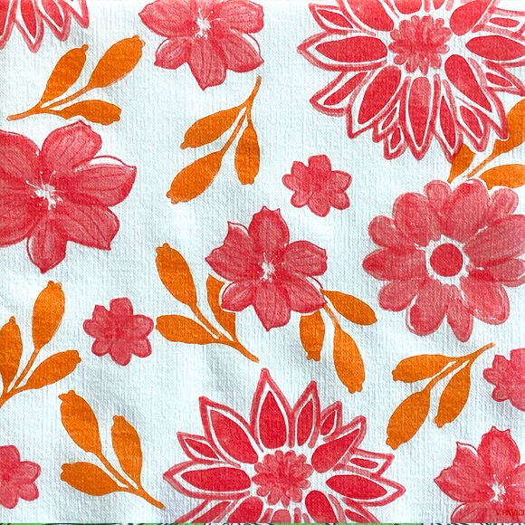 Lot de 20 serviettes en papier intissé 40x40 cm maxi fleur rouge - francoise paviot