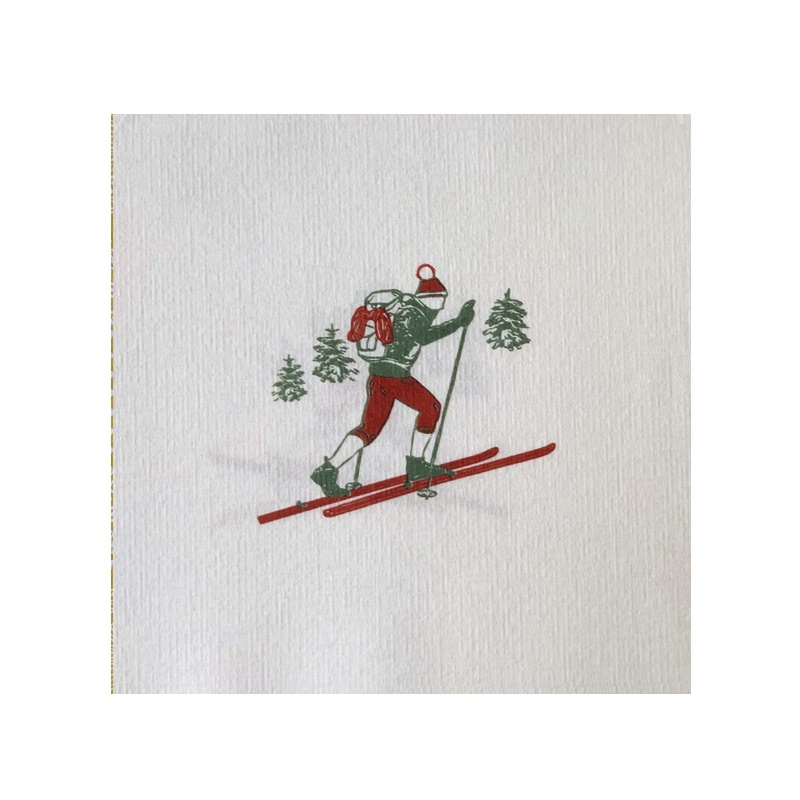 Lot de 20 serviettes de table intisse 40 x 40 cm ski nordic - francoise paviot