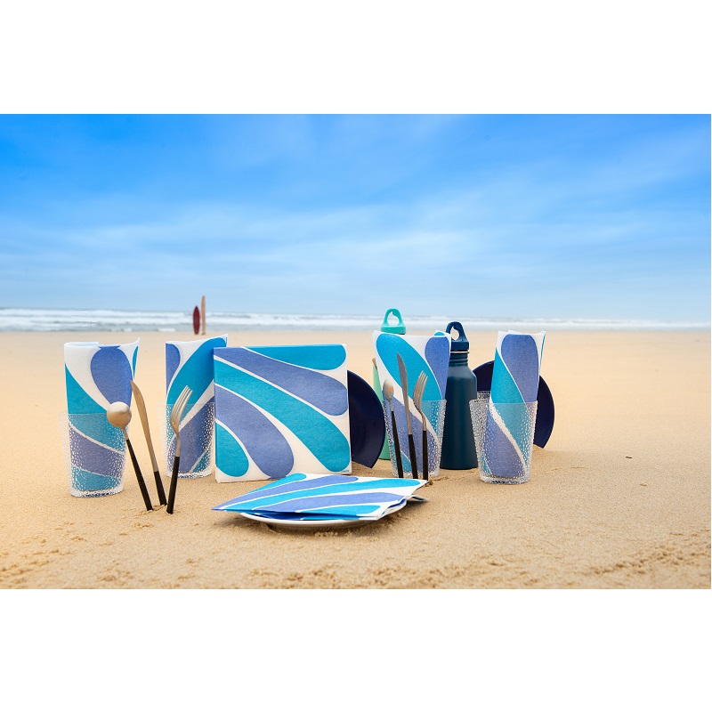 Lot de 20 serviettes de table intisse 40 x 40 cm ondas - francoise paviot