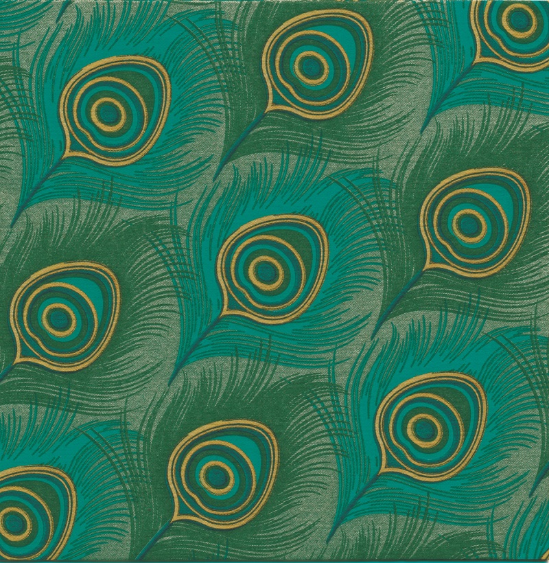 Lot de 20 serviettes de table intisse 40 x 40 cm paon - francoise paviot