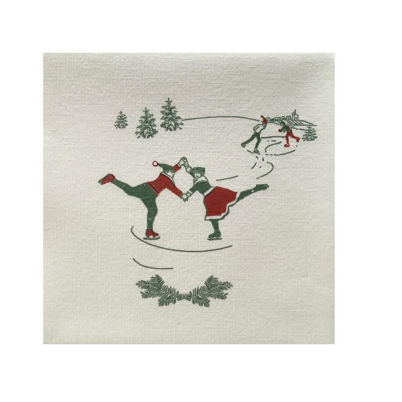 Lot de 20 serviettes de table intisse 40 x 40 cm patinoire - francoise paviot