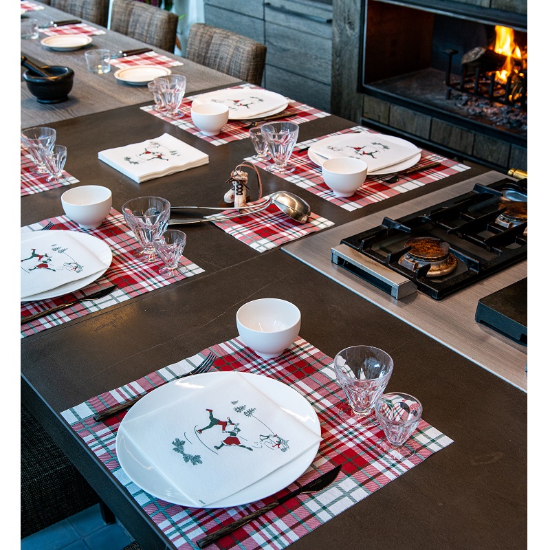 Lot de 20 serviettes de table intisse 40 x 40 cm patinoire - francoise paviot