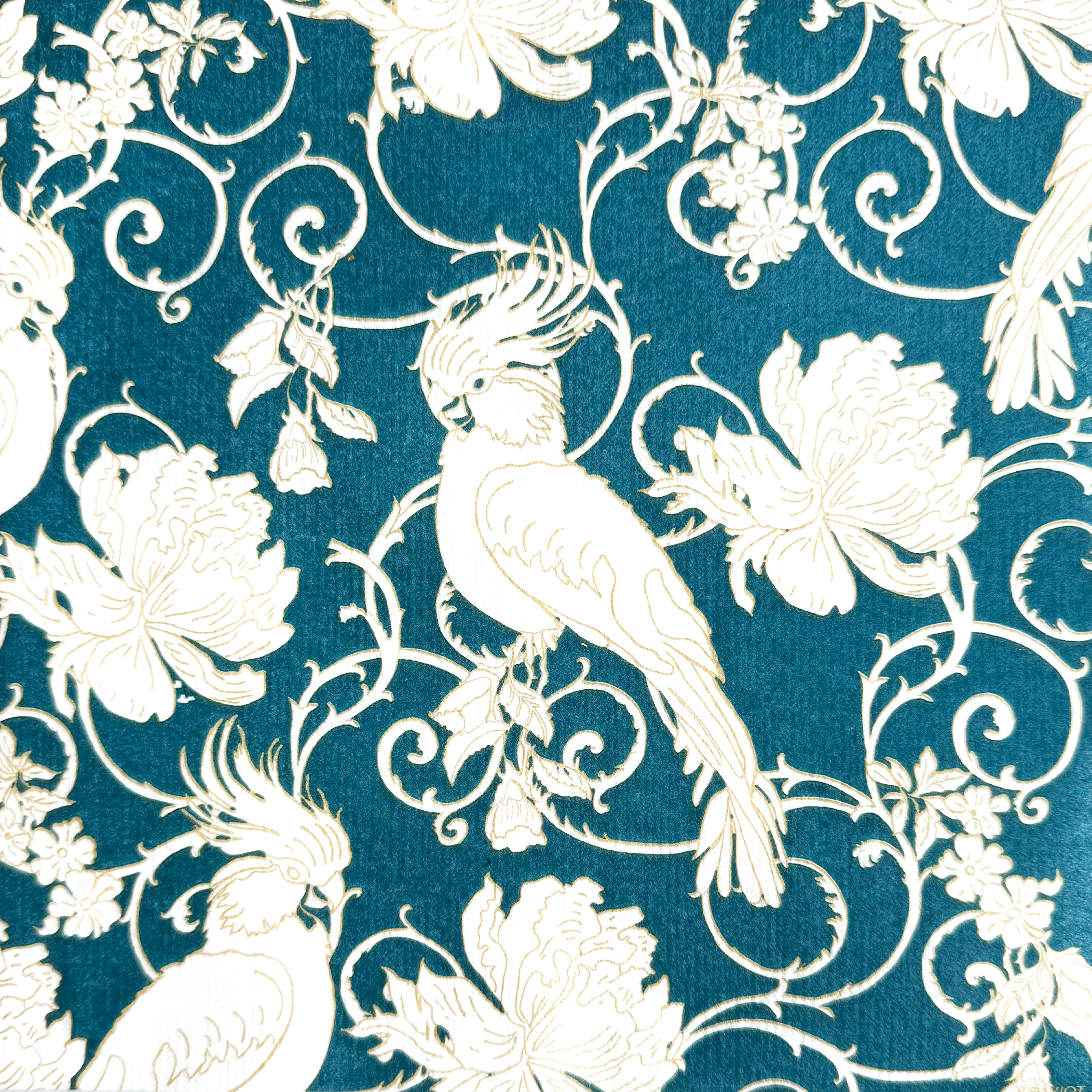 Lot de 20 serviettes en papier intissé 40x40 cm perruche bleu pétrole - francoise paviot