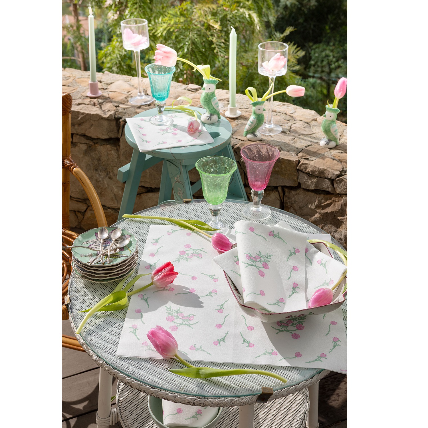 Lot de 20 serviettes en papier intissé 40x40 cm pinson - francoise paviot