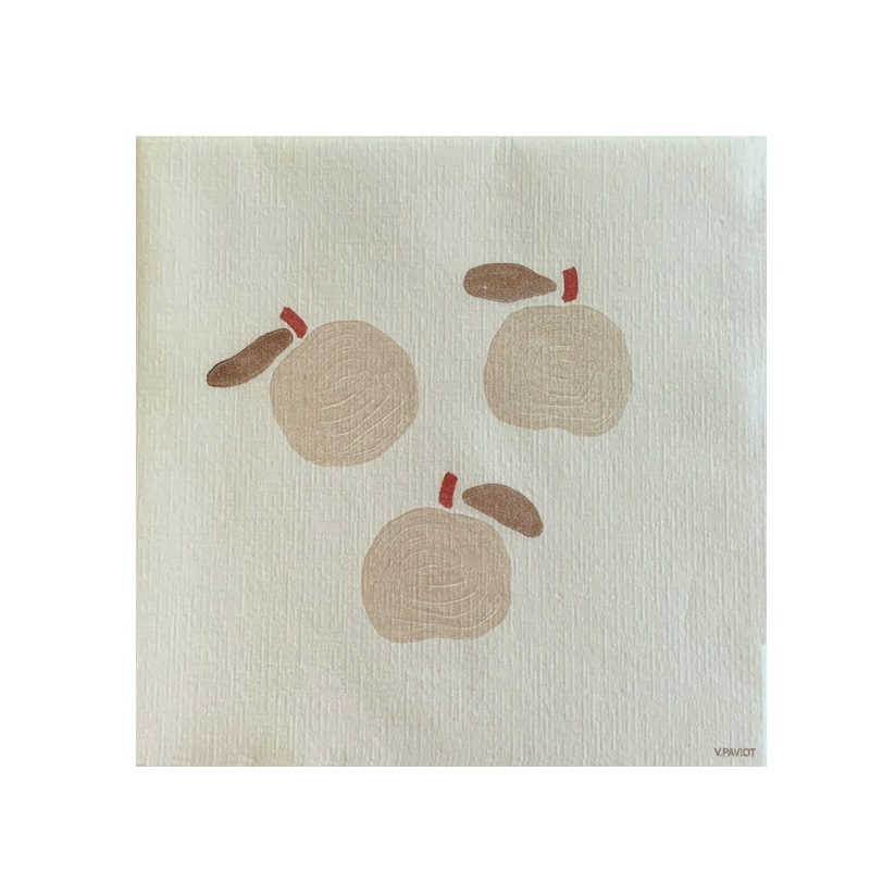 Lot de 20 serviettes en papier intissé 40x40 cm décor pomme 2024 - francoise paviot