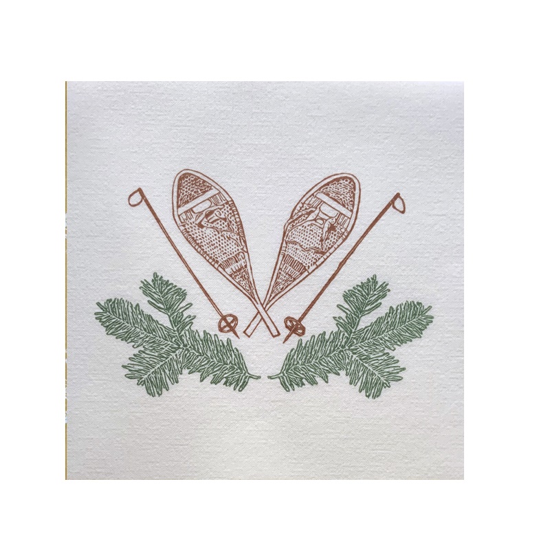 Lot de 20 serviettes de table intisse 40 x 40 cm raquette neige - francoise paviot