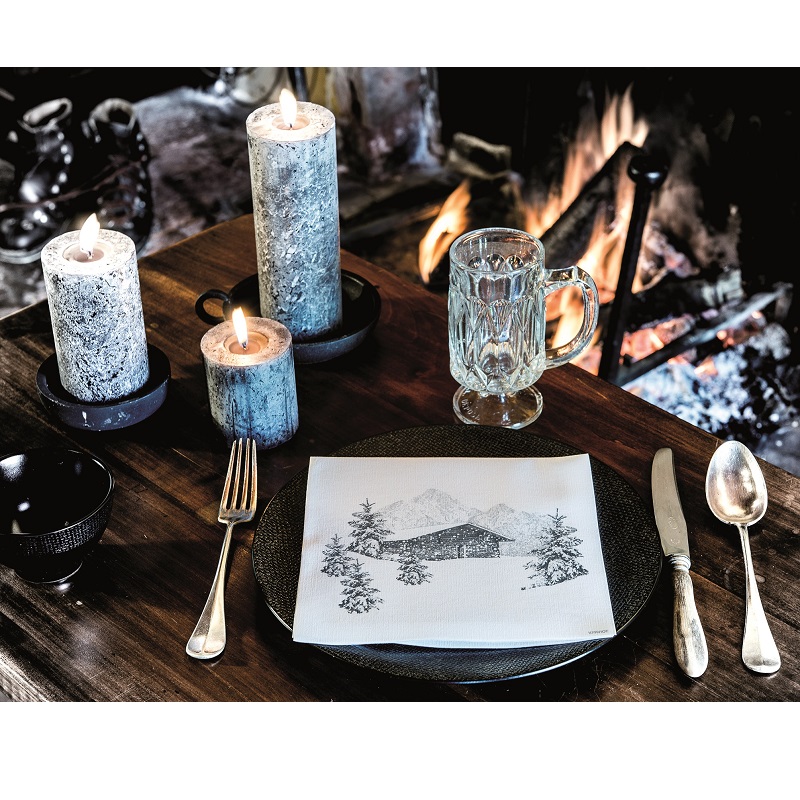 Lot de 20 serviettes de table intisse 40 x 40 cm refuge - francoise paviot