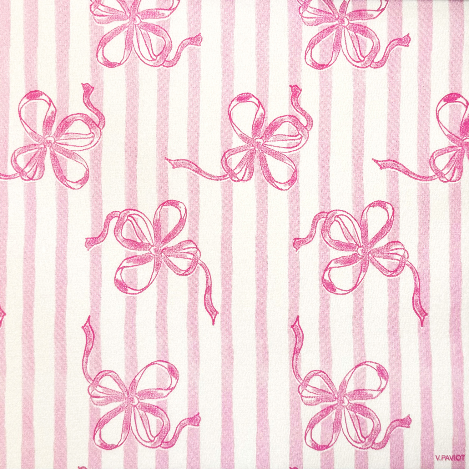 Lot de 20 serviettes en papier intissé 40x40 cm ruban rose - francoise paviot