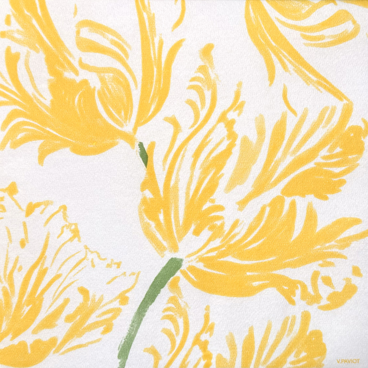 Lot de 20 serviettes en papier intissé 40x40 cm tulipe jaune - francoise paviot