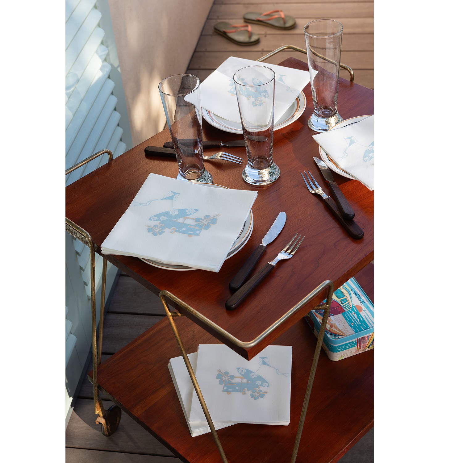 Lot de 20 serviettes en papier intissé 40x40 cm van life - francoise paviot