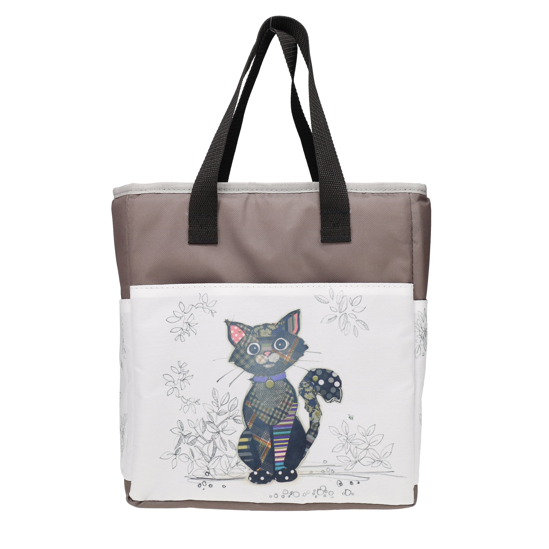 Lunch bag isotherme en matière recyclé 35cm kook chat noir - kiub