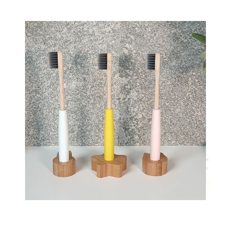 Brosse a dents souple rose a tete changeable avec socle - cookut