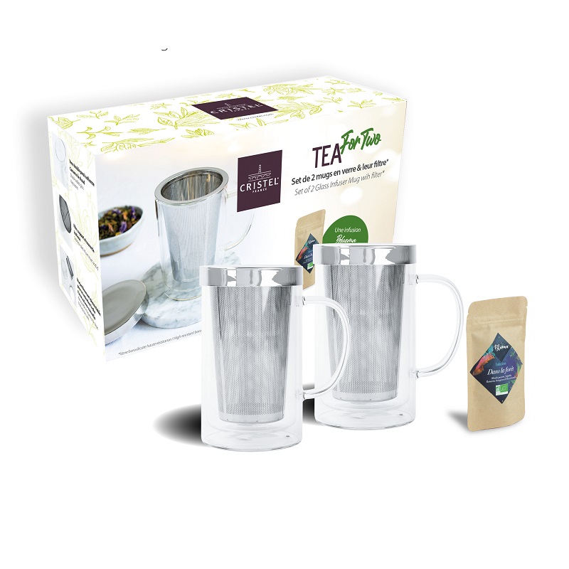Coffret 2 tisanieres double paroi verbena 0,4l + sachets de the - cristel