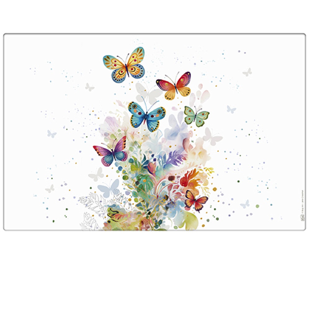 Lot de 6 sets de table plastifiés 43x28cm portfolio papillons - kiub