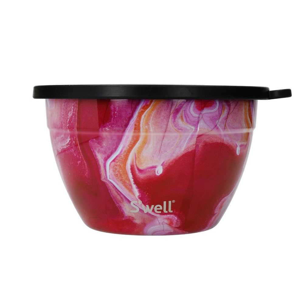 Kit saladier nomade s'well en agate rose 1,9l - kitchencraft