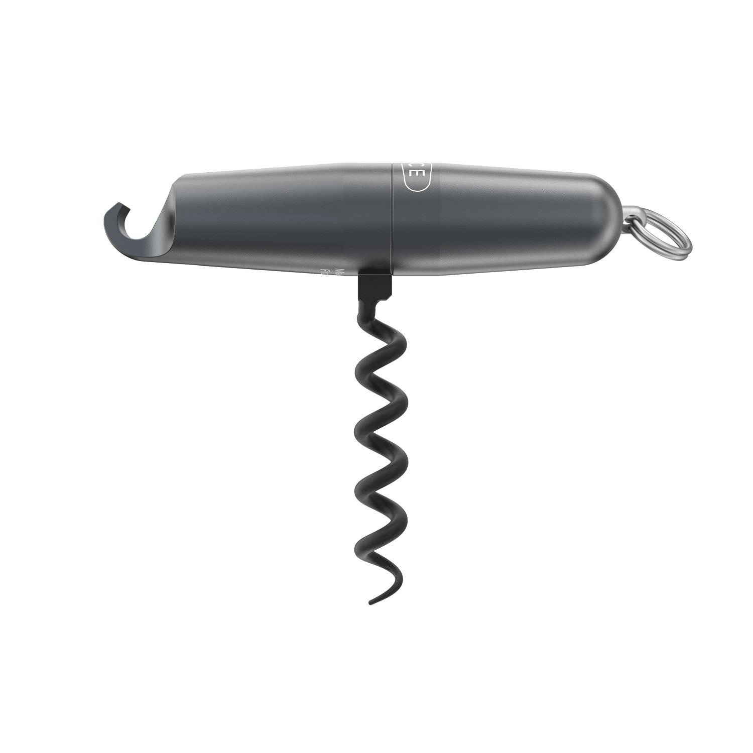 Tire-bouchon décapsuleur design compact anthracite + anneau - lance