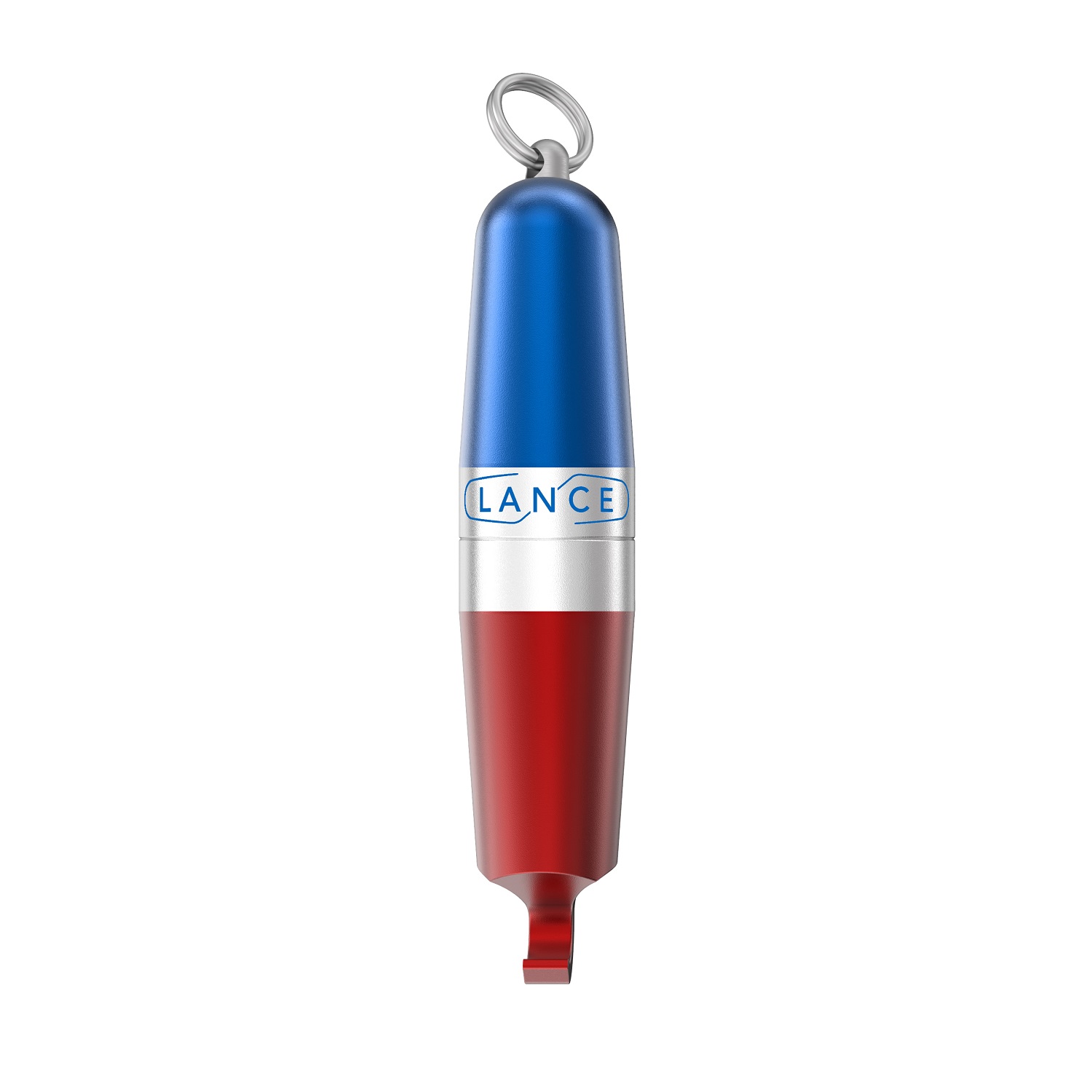 Tire-bouchon décapsuleur design compact bleu blanc rouge + anneau - lance