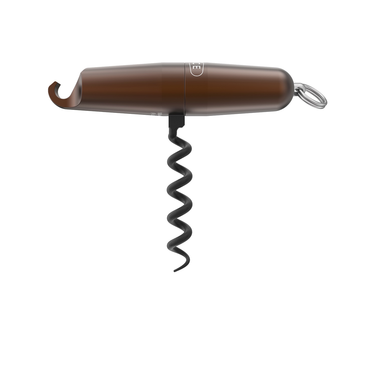 Tire-bouchon décapsuleur design compact chocolat + anneau - lance