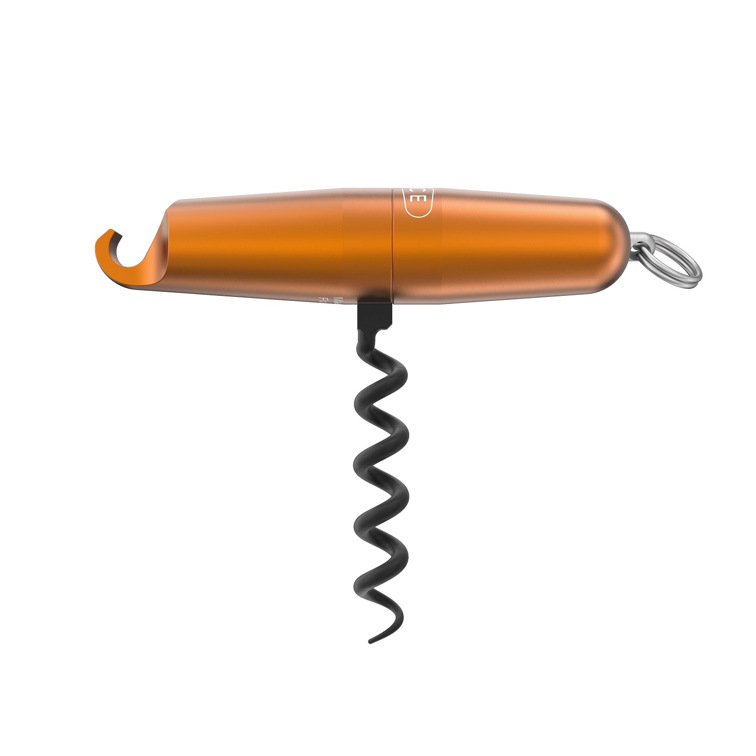 Tire-bouchon décapsuleur design compact orange + anneau - lance