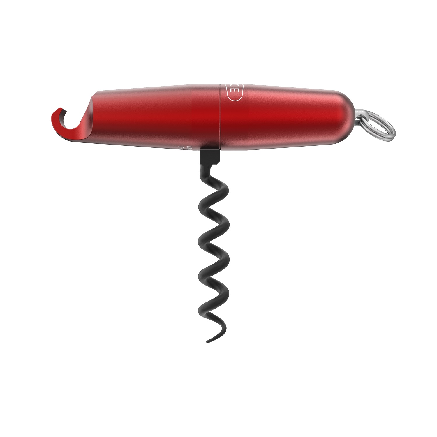 Tire-bouchon décapsuleur design compact rouge + anneau - lance