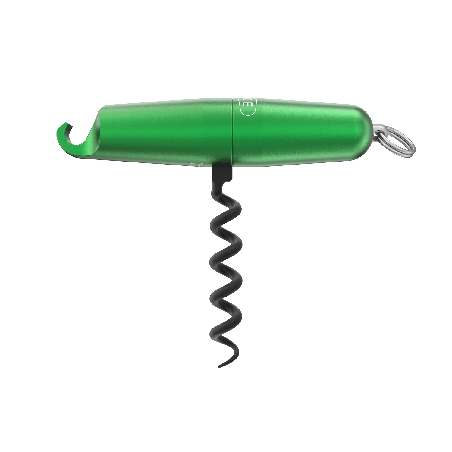 Tire-bouchon décapsuleur design compact vert + anneau - lance