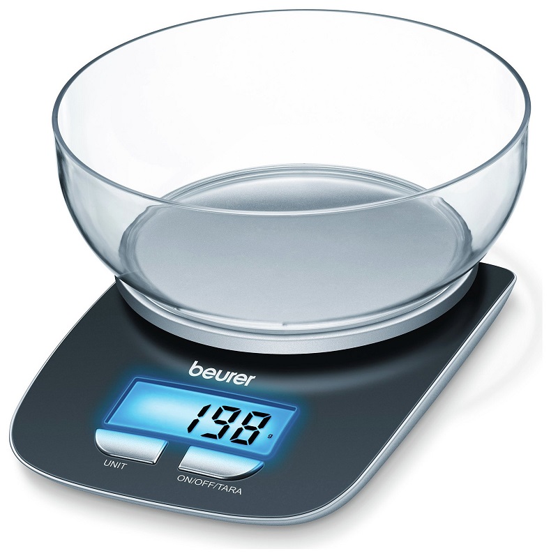 Balance electronique avec bol retroeclairage bleu 3kg-1,2l - beurer
