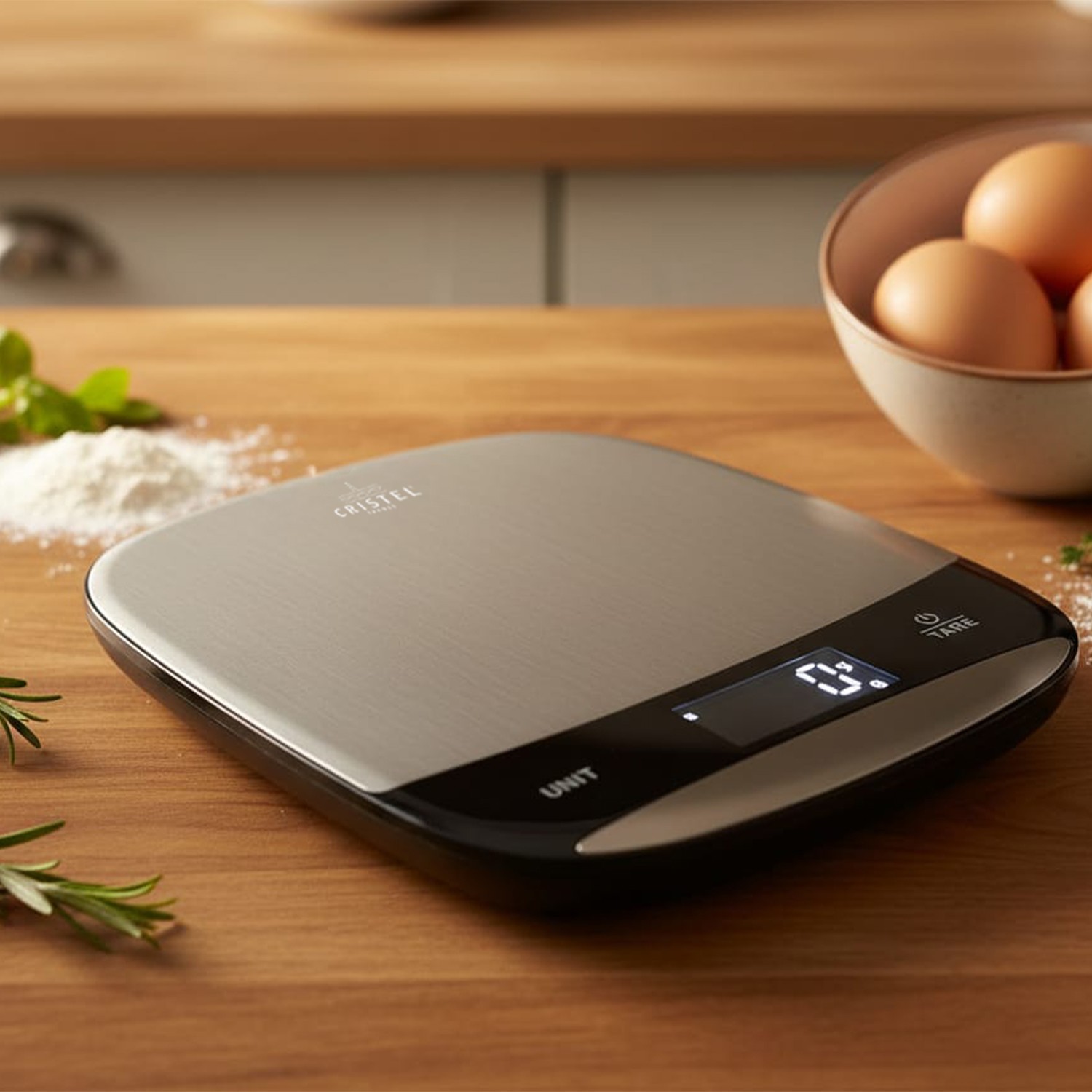 Balance de cuisine 10kg rechargeable par prise usbc - cristel