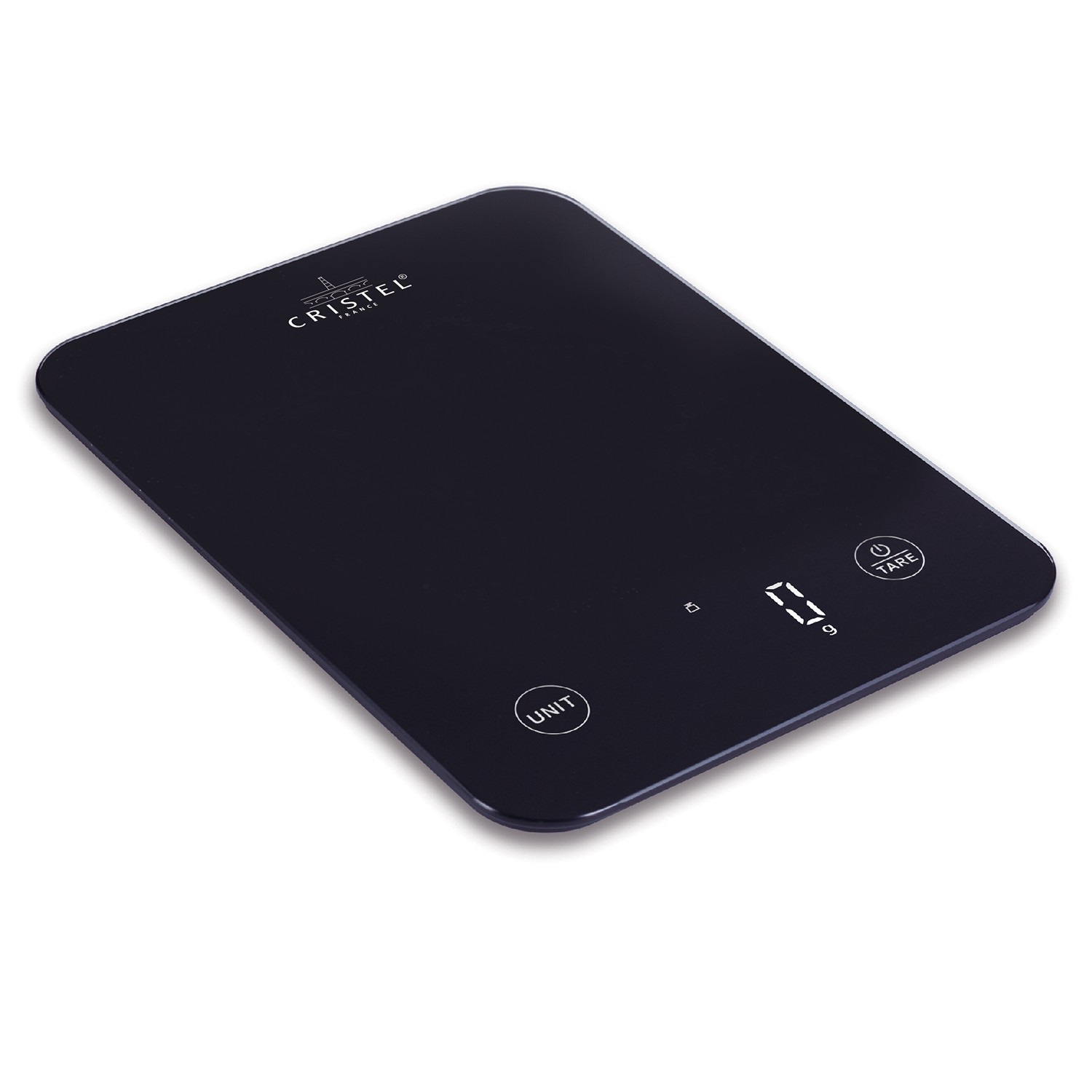 Balance de cuisine 10kg noire rechargeable pas prise usbc - cristel