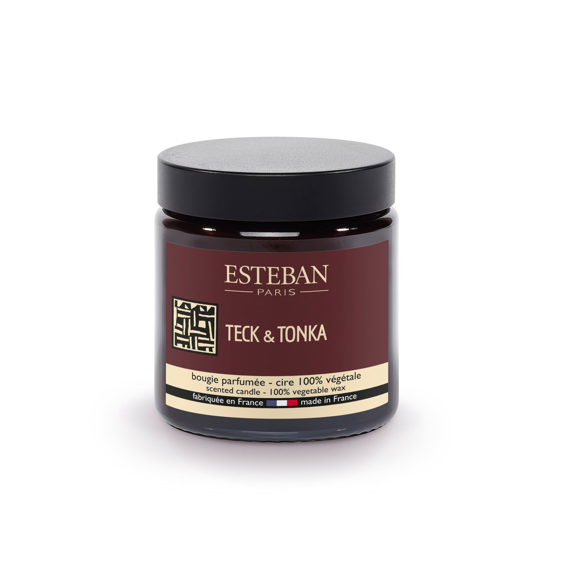 Teck et tonka, bougie parfumée pommadier 90g - esteban