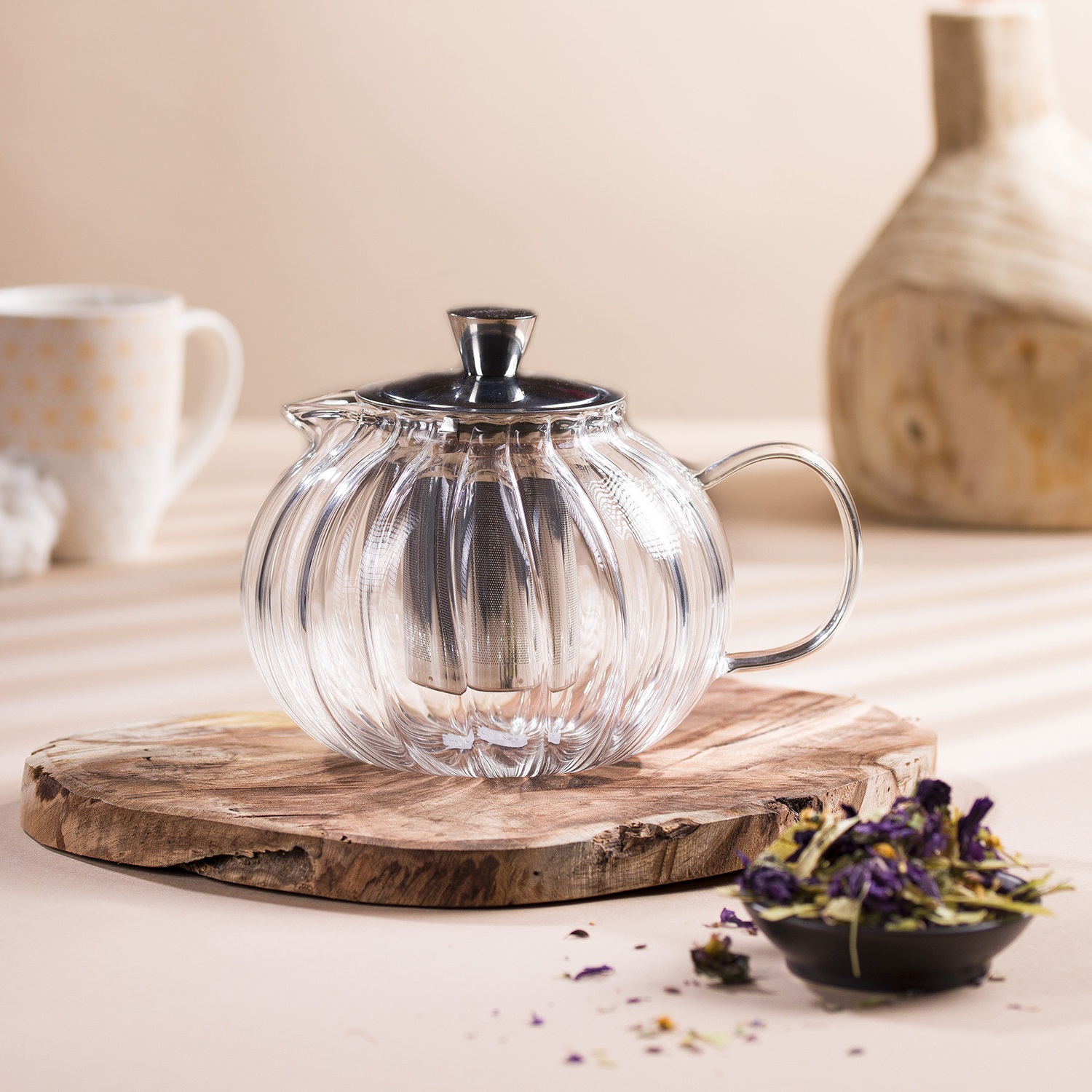 Théière gyokuro en verre boroscilicate filtre inox dévissable 800 ml - cristel