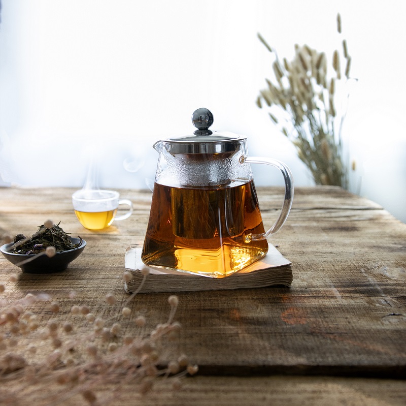 Théière rooibos en verre boroscilicate avec filtre inox dévissable 0,8 l - cristel