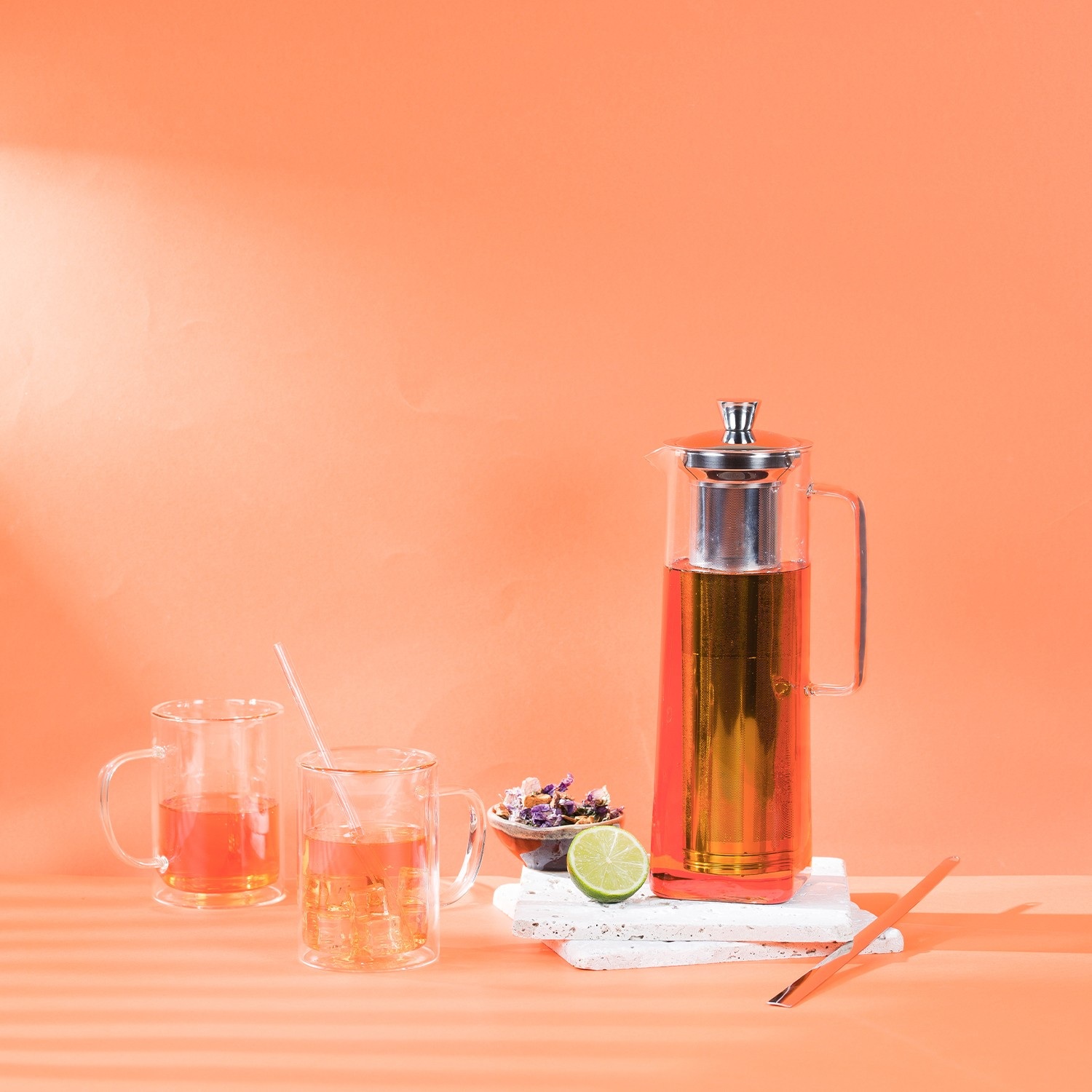 Long island - théière en verre allongée avec filtre dévissable 1,5 l - cristel