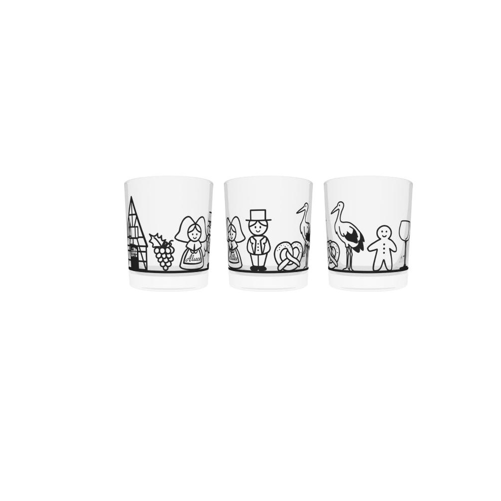 Lot de 6 verres à eau timo decor skyline alsace - boeckling