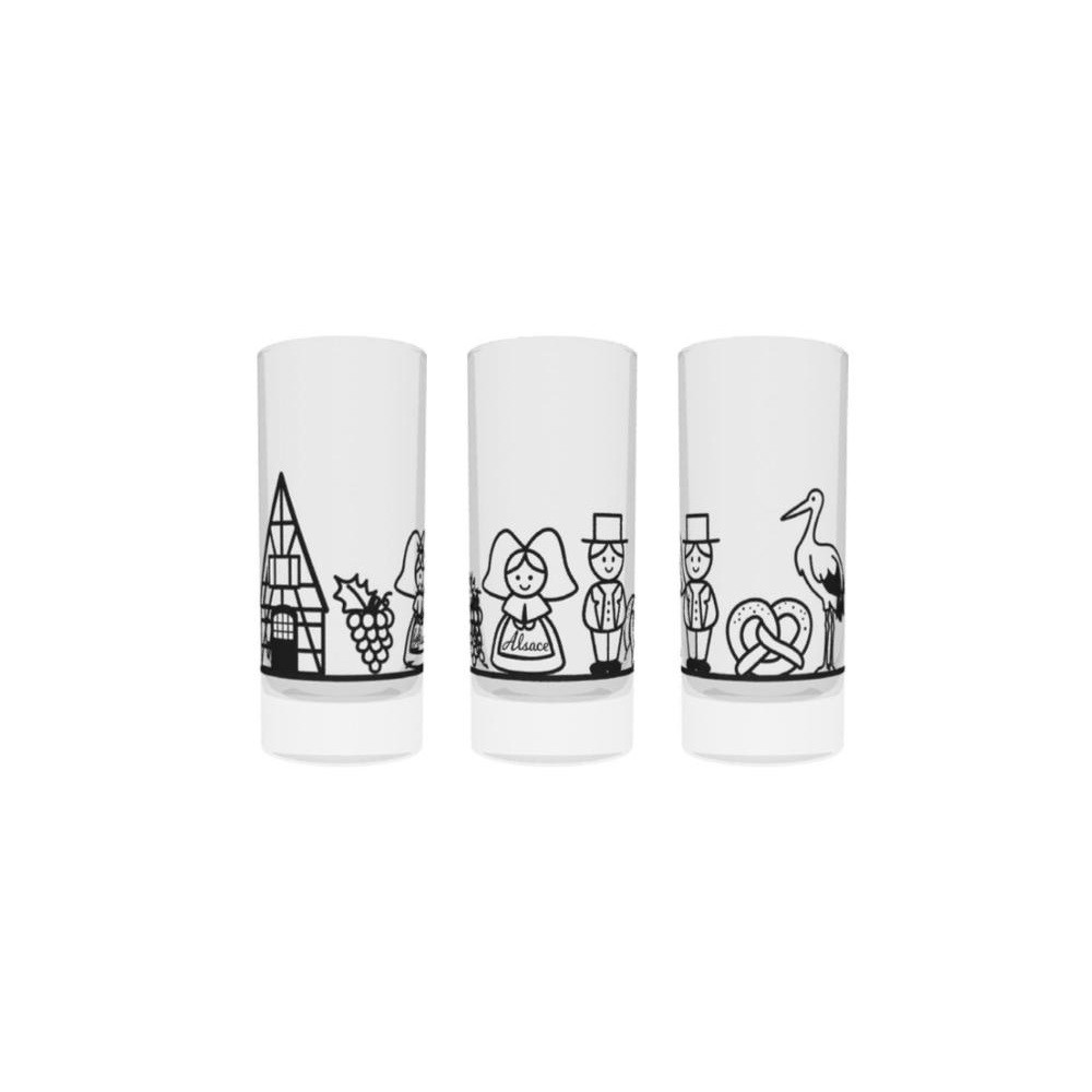 Lot de 6 verres à jus de fruits assortis décor skyline alsace 30cl - boeckling