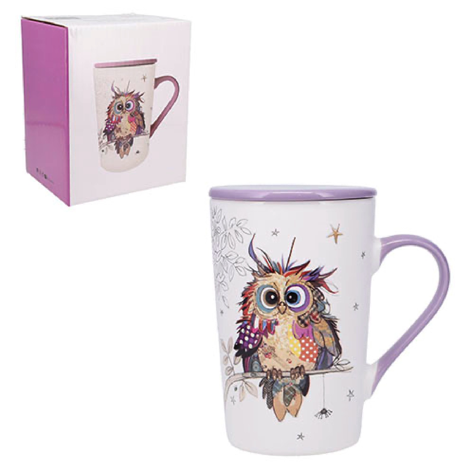 Tisanière en porcelaine avec infuseur 420ml en boite cadeau kook bébé chouette - kiub