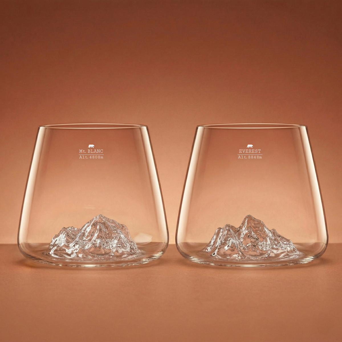Set de 2 verres everest et mont blanc topographic - alaskan maker