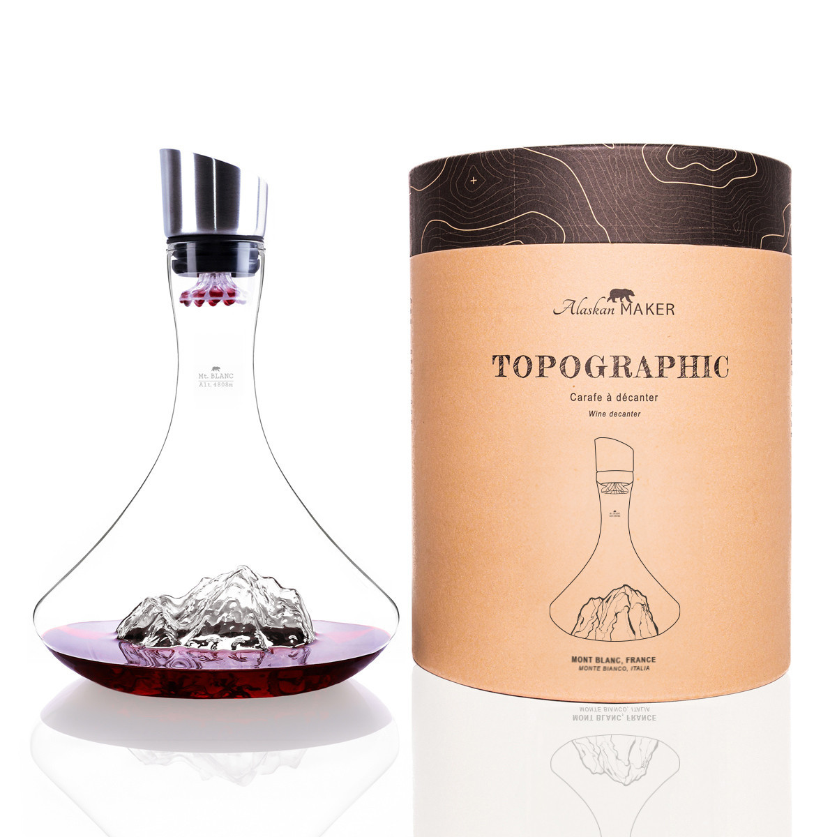 Carafe à décanter mont blanc topographic - alaskan maker