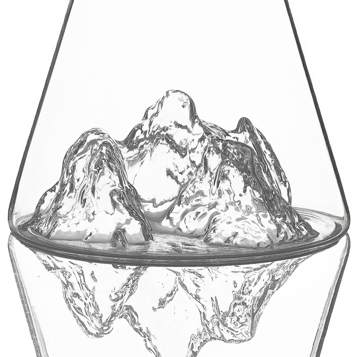 Carafe à eau aiguille du midi topographic - alaskan maker
