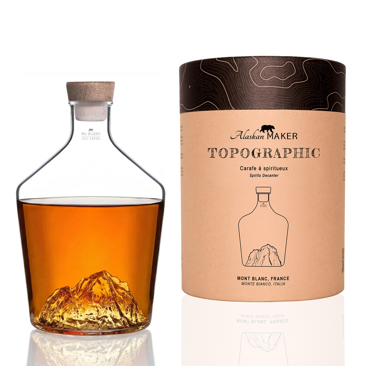 Carafe à spiritueux mont blanc topographic - alaskan maker
