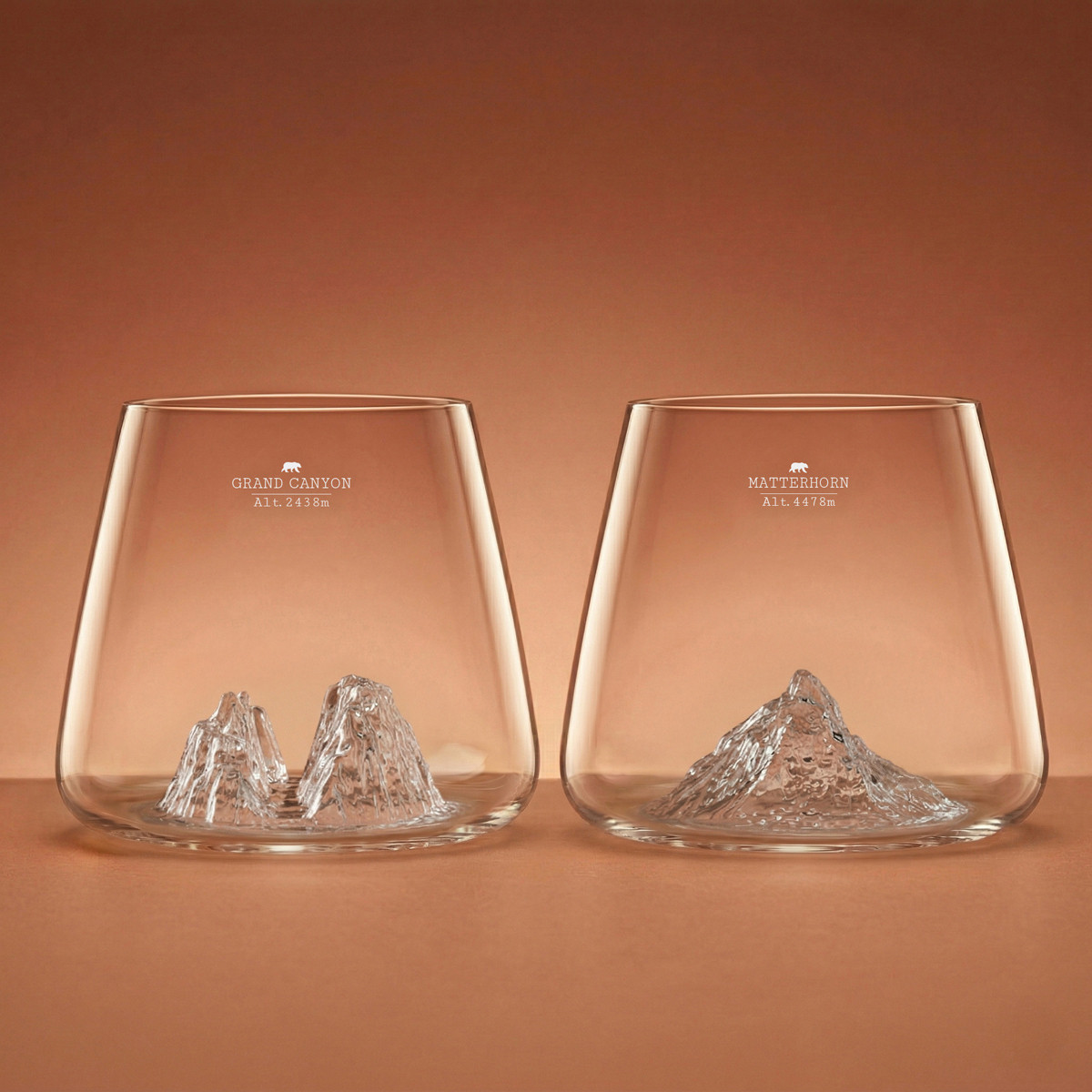 Set de 2 verres à whisky grand canyon et matterhorn topographic - alaskan maker