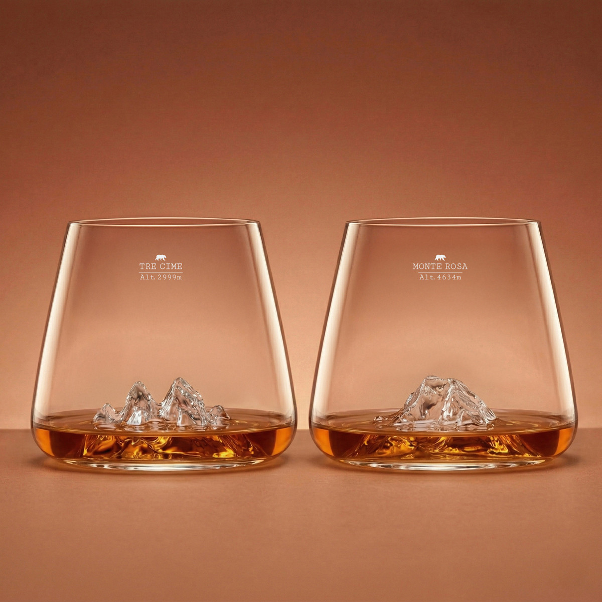 Set de 2 verres tre cime di lavaredo et mont rosa topographic - alaskan maker