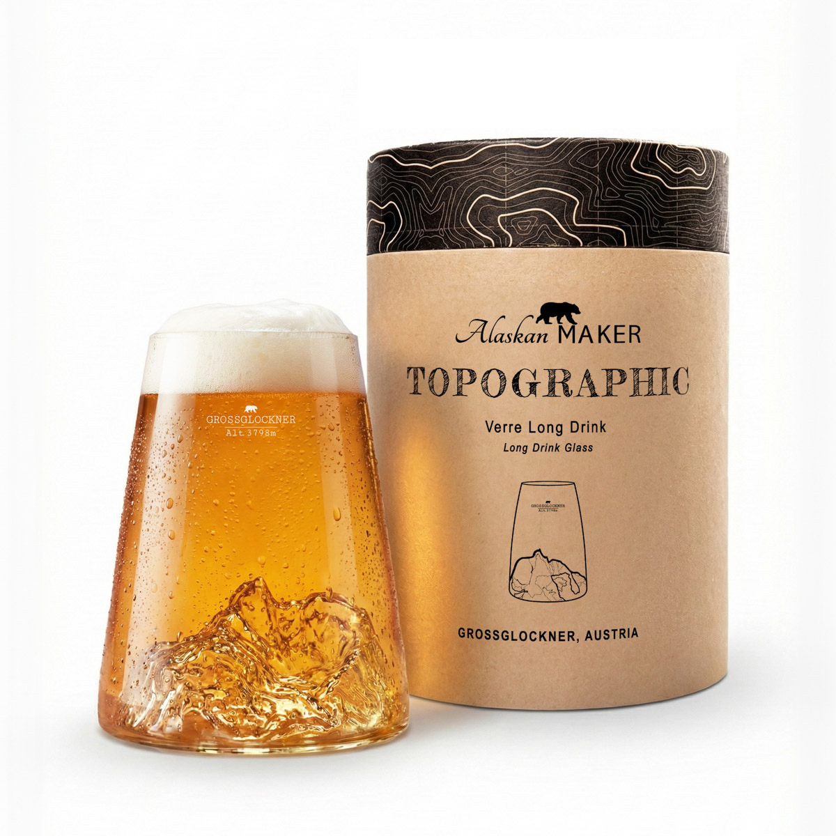 Verre long drink et bière - montagne großglockner - alaskan maker