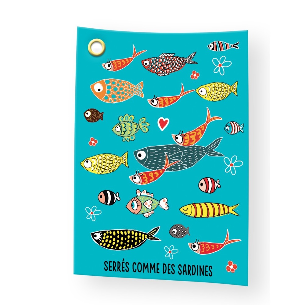 Torchon en coton 70 x 50 cm serres comme des sardines - moldeo