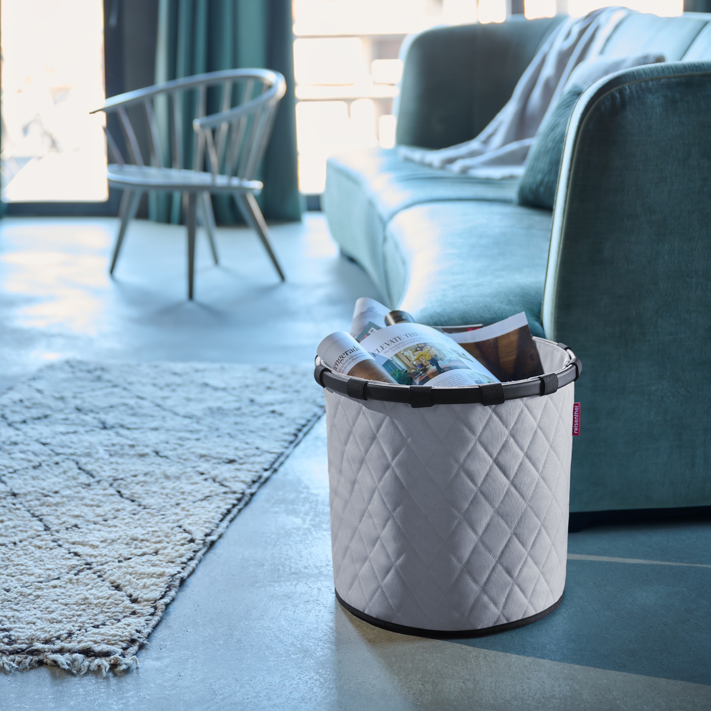 Panier à linge homebasket m frame rhombus light grey - reisenthel