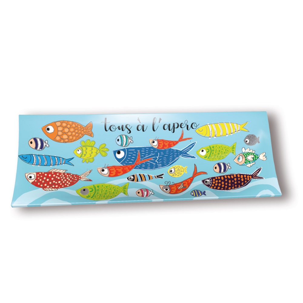 Coupe longue 29x10cm poissons tous a la mer - moldeo
