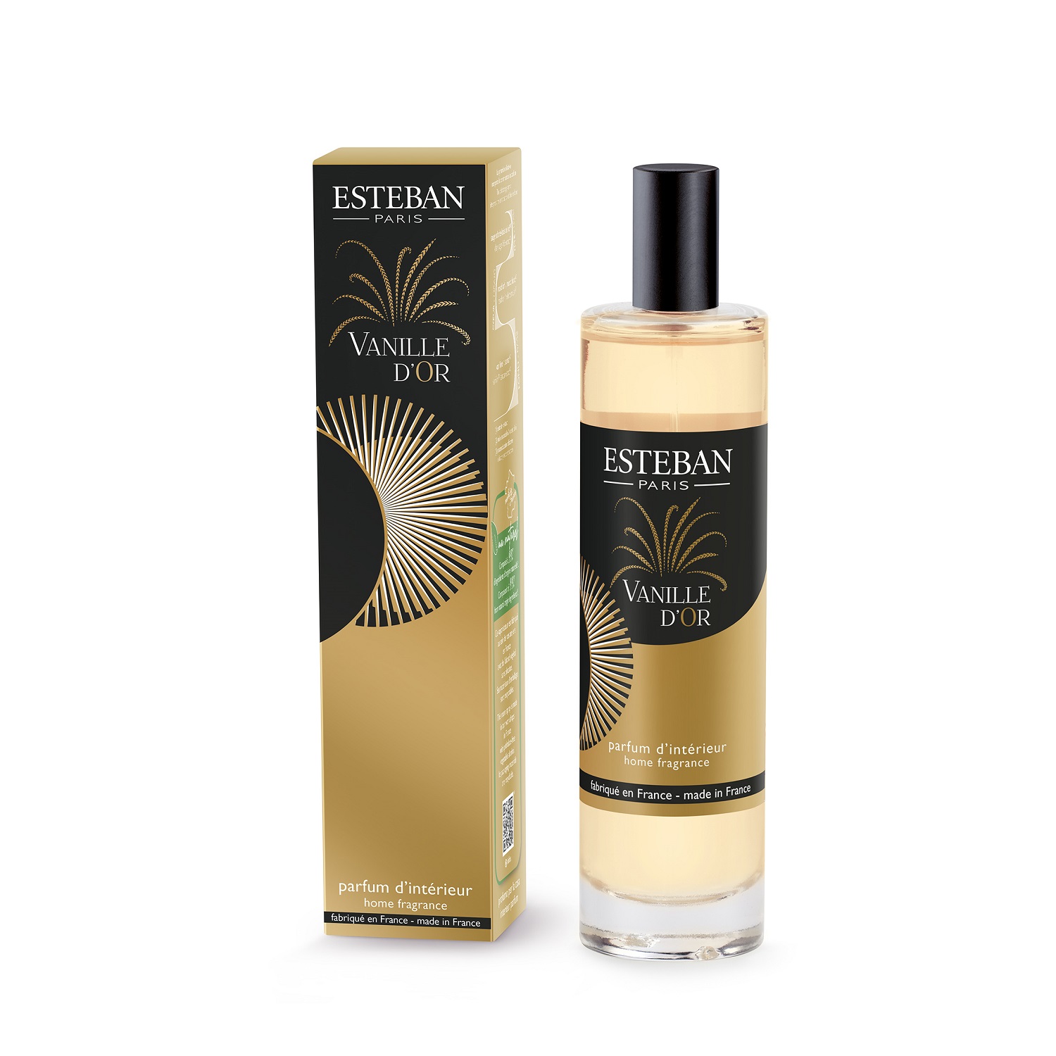 Vanille d'or, vaporisateur spray parfumé 75 ml - esteban